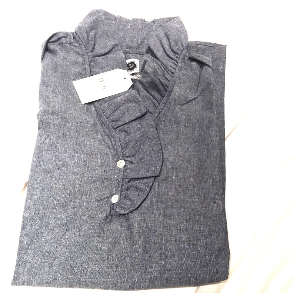 Mud pie Chambray longsleeve shirt (size 6)